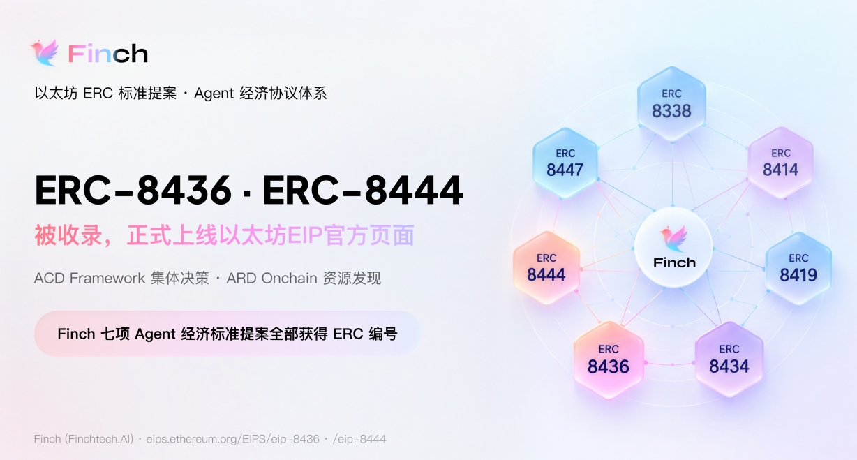 以太坊官方正式收录并上线Finch两项AI智能体标准提案